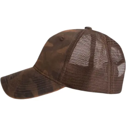 FWRD Oilskin Camo Trucker Cap Choc Side